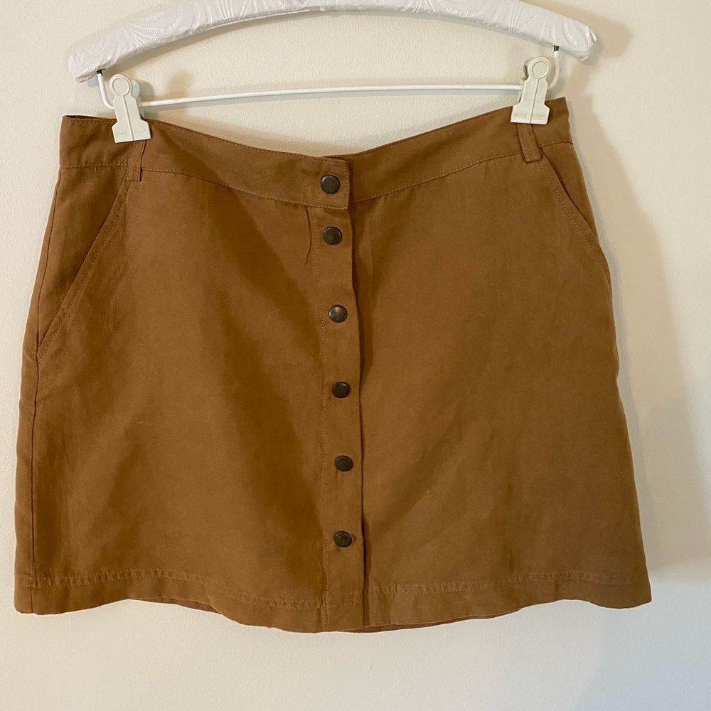 New Look Suede button down skirt